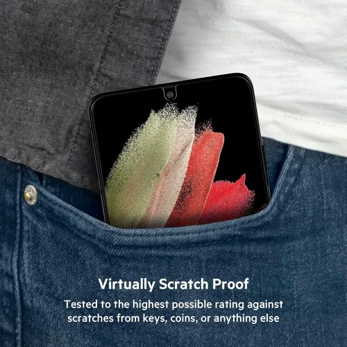 Vista 4 de Belkin ScreenForce - Protector de pantalla templado para Galaxy S21 Ultra, compatible con funda y fácil aplicación