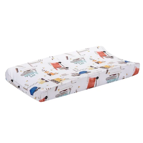 Vista 3 de Bedtime Originals Construction Zone - Funda para cambiador, color blanco/camiones