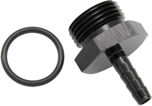 Vista 14 de Aluminio -4 AN ORB macho a 1/4 "(6.35mm) Barb Push On Manguera Adaptador Negro