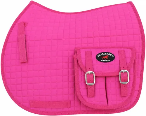 Vista 7 de CHALLENGER Horse English Quilted Fleece Padded Dressage Saddle Pad with Pockets 72121-124