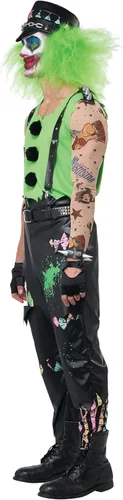 Vista 2 de Crazed Clown Horror Circus Disfraz para hombre adulto