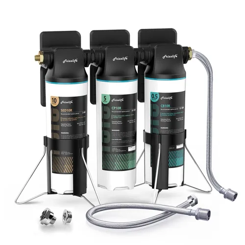 Vista 10 de Frizzlife Sistema de filtro de agua DW10 para debajo del fregadero, elementos certificados NSF/ANSI 53 y 42, reduce el 99.99% de plomo, cloro
