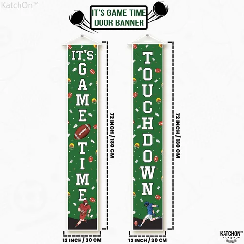 Vista 2 de KatchOn, XtraLarge - Cartel de fútbol para porche, 72 x 12 pulgadas, decoración de fiesta de fútbol, pancarta de bienvenida de fútbol de touchdown
