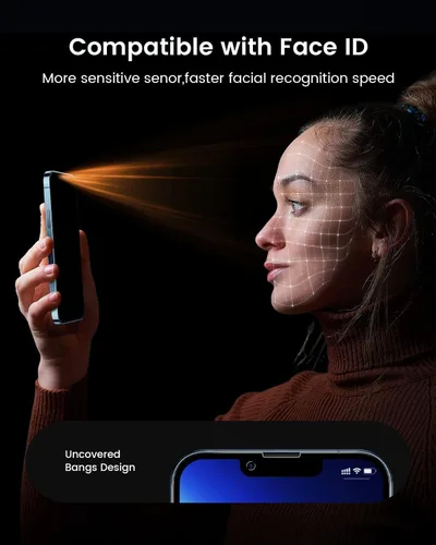 Vista 8 de DIMONCOAT Paquete de 4 protectores de pantalla de privacidad compatibles con iPhone 13 [Kit de alineación automática] [Protección militar 10X]