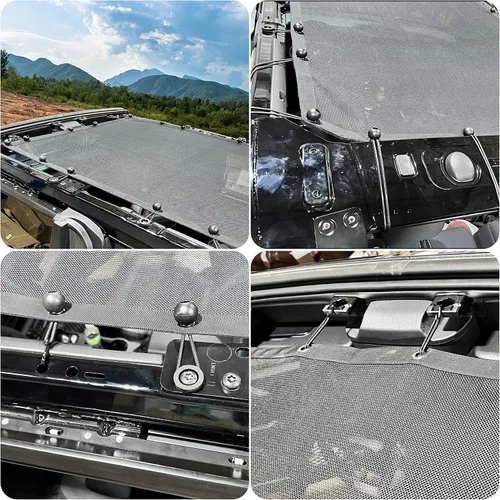 Vista 8 de sukemichi Parasol de 2 puertas para Ford Bronco, cubierta superior de bikini de malla, cubierta superior de Bimini para accesorios Ford Bronco 2021