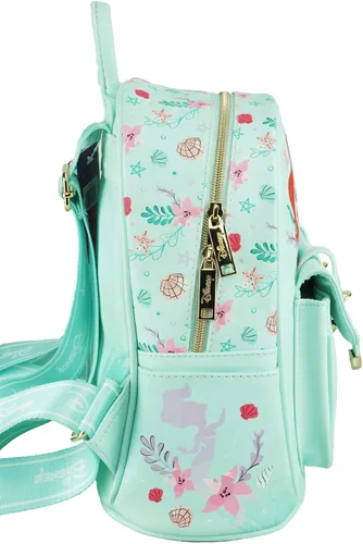 Vista 3 de Disney The Little Mermaid Wondapop - Mini mochila de piel vegana de 11 pulgadas, Color verde azulado., talla única , Mini mochila