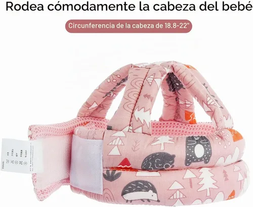 Vista 3 de BB-1003 - Casco de seguridad para bebé, transpirable y ajustable, cojín para la cabeza, para correr, caminar y gatear (rosa), BB-1003