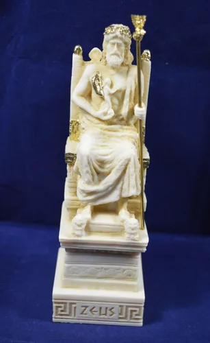 Vista 2 de Estia Creations Zeus Escultura Trono Estatua Dios Griego Antiguo Rey de Todos los Dioses