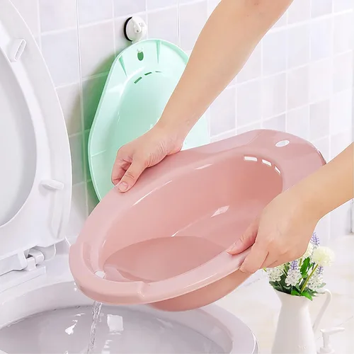 Vista 7 de Bidé portátil Sitz 1Pc Sitz Bath para inodoro para cuidado posparto Baño de asiento Cuenca de cuidado posoperatorio para mujeres embarazadas