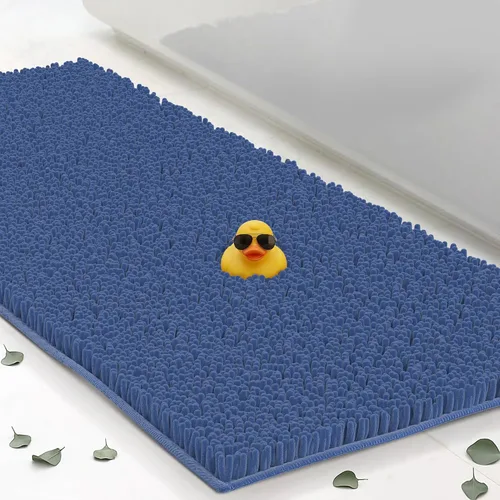 Vista 22 de Tapetes de baño pequeños de felpilla de 22 x 14 pulgadas, tapetes de baño absorbentes de felpa, de secado rápido, suaves y lavables a máquina