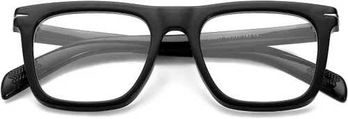 Vista 4 de Gafas de bloqueo de luz azul de moda con marco cuadrado para hombres y mujeres, gafas de computadora sin receta, 01 Negro