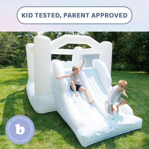 Vista 3 de Bounceland Obstacle Dream Bouncer Combo Slides, 18.5 pies x 8.5 pies x 6 pies de alto, soplador de aire incluido con GFCI, toboganes dobles, carrera