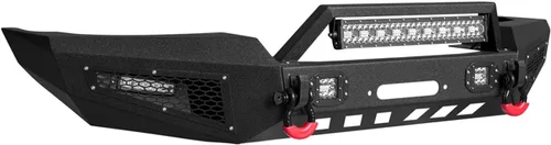 Vista 5 de VIJAY Parachoques delantero para Jeep Grand Cherokee WJ 1999-2004 con placa de cabrestante y luces