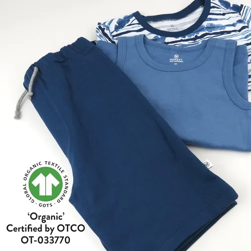 Vista 4 de HonestBaby Playwear Outfit Sets, Tops and Bottoms 100% Organic Cotton for Baby, Toddler Boys, Unisex (LEGACY)