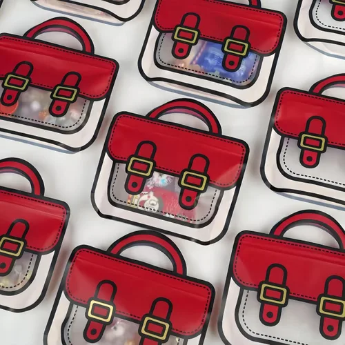 Vista 7 de Trendybag - Bolsas de regalo de fiesta con asa superior, color rojo y azul, 20 bolsas de cumpleaños con parte inferior de pie (L, color mixto)