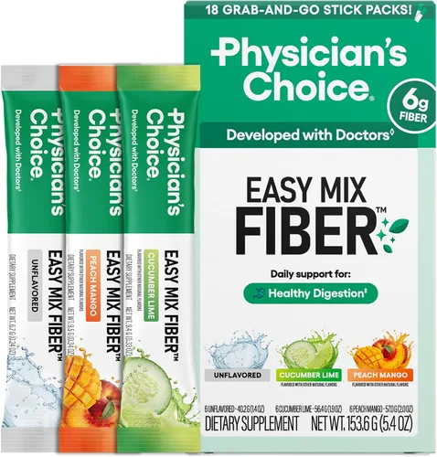 Vista 8 de Physician's CHOICE Easy Mix Fiber para soporte GLP-1 - Sin arena - Suplemento diario de fibra soluble prebiótica en polvo para mujeres y hombres
