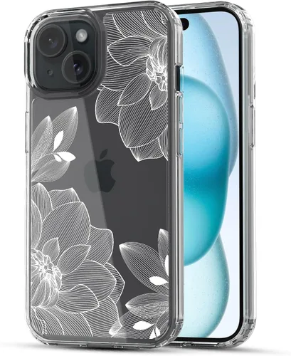 Vista 11 de RANZ Funda para iPhone 15, serie antiarañazos, a prueba de golpes, transparente de policarbonato duro + funda protectora de TPU para iPhone 15