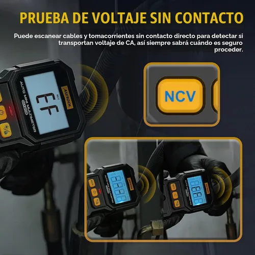 Vista 5 de AUTOOL Multímetro digital, Multi Meter True RMS Auto-Ranging NCV