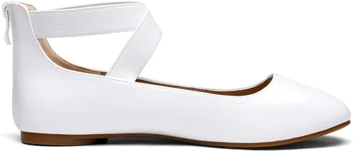 Vista 3 de Dream Pairs Zapatos planos, cómodos y de moda, para mujer, con correas elásticas para el tobillo