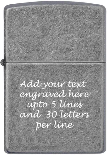 Vista 12 de Mechero personalizado Zippo Classic resistente al viento con grabado (1941 Negro Hielo)