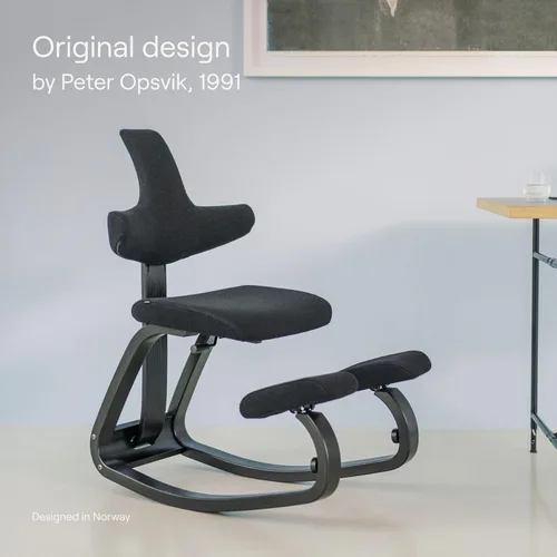 Vista 8 de Varier Thatsit - Silla ergonómica para arrodillarse, altura ajustable, con respaldo y marco de madera de haya para sentarse activamente, 10 años