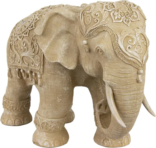 Vista 5 de Oriental Furniture - Estatua de elefante auspicioso de 20 pulgadas