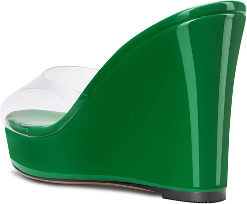 Vista 3 de Aachcol Sandalias de plataforma transparentes para mujer, puntera abierta, sin cordones, tacón alto, zapatos de vestir, oficina, fiesta, boda