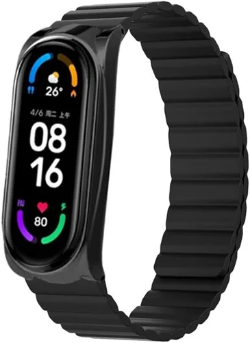 Vista 8 de Correa compatible con Xiaomi Mi Band 5, correa de silicona KangPlus con cierre magnético para mujeres y hombres, ajustable de 5.5-8.1 pulgadas Azul
