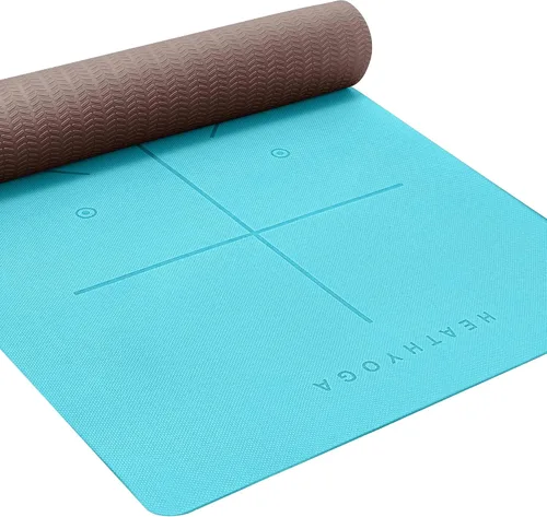 Vista 11 de Heathyoga Tapete de Yoga Antideslizante Ecológico, Sistema de Alineación Corporal, Material TPE Certificado por SGS - Superficie Texturizada
