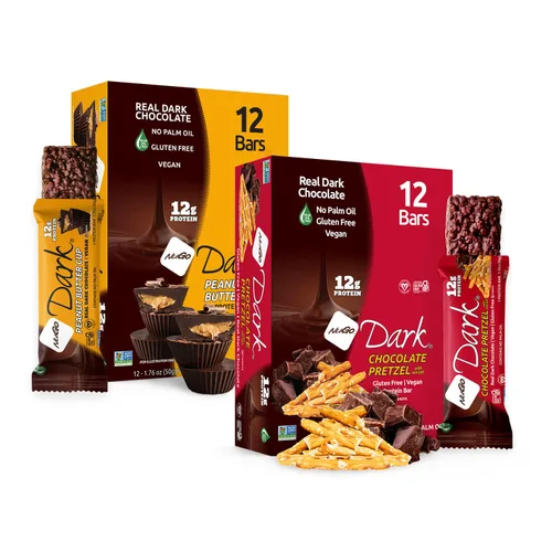 Vista 21 de NuGo Dark, caja variada de muestra, barra de proteínas veganas de 0.47-0.31 onzas, sin gluten, 12 CT