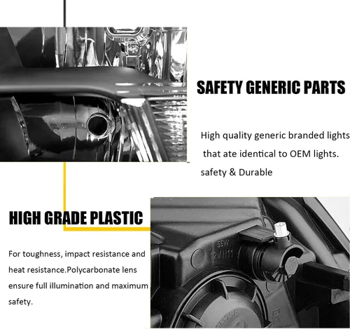 Vista 4 de Ensemble de phares compatible avec 2009 2010 2011 2012 2013 2014 2015 2016 2017 2018 Ram 1500, 2019 Ram 1500 Classic, 2010-2018 Ram 2500 3500 phares