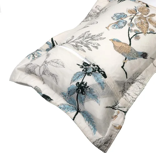 Vista 5 de Newrara Juego de 2 fundas de almohada acolchadas 100% de algodón, tamaño estándar, diseño de pájaro americano, decoración de dormitorio (pájaro)