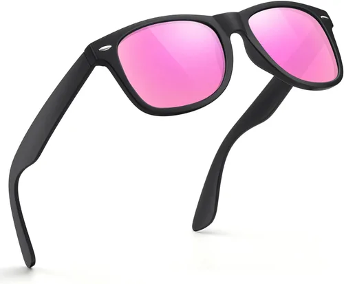 Vista 48 de FEIDUSUN Lentes de sol polarizados para hombre y mujer, lentes de sol retro negros para conducir, pescar, protección UV