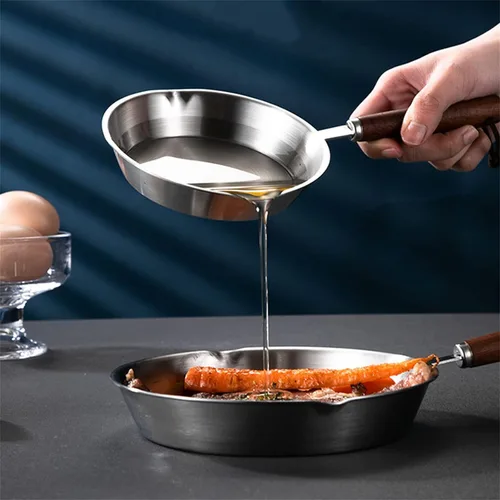 Vista 5 de Sartén de acero inoxidable para huevos Mini sartén de 4,7 "sartén antiadherente resistente al calor