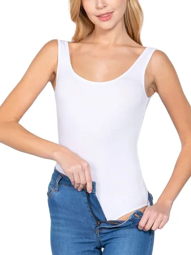 Vista 5 de FashionMille Body de algodón elástico sin mangas con cuello redondo para mujer