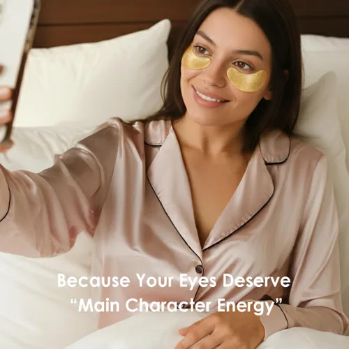 Vista 8 de Sweet Dreams - Máscaras de ojos doradas con colágeno brillante, parches coreanos para debajo de los ojos, ojos hinchados, ojeras y arrugas