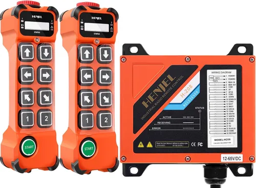 Vista 7 de Grúa inalámbrica Control remoto 2 de doble velocidad industrial para puente aéreo grúa pórtico Transmisor de radio de 8 canales y receptor de 12 V