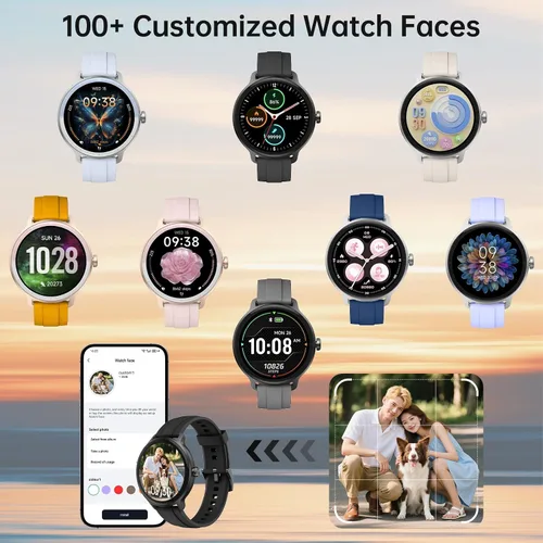Vista 7 de Reloj inteligente para hombres y mujeres (responder/hacer llamadas), reloj inteligente con voz AI incorporada, pantalla HD de 1.27" con monitor