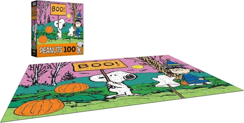 Vista 3 de RoseArt - Peanuts - Boo! - Rompecabezas de 100 piezas para niños y adultos