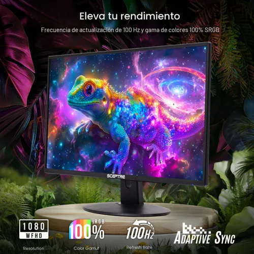 Vista 4 de Sceptre Monitor LED de 24 pulgadas 75Hz 1080p con altavoces incorporados puertos HDMI VGA, nuevo negro 2019 (E248W-1920)