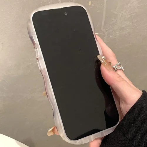 Vista 6 de Funda para teléfono 3D con gradiente rosa transparente de Corea con soporte de mariposa para iPhone 12 Pro Max
