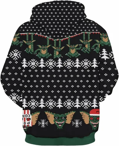 Vista 2 de Grace's Secret - Sudadera fea de Navidad estampados 3D unisex con capucha y bolsillo canguro