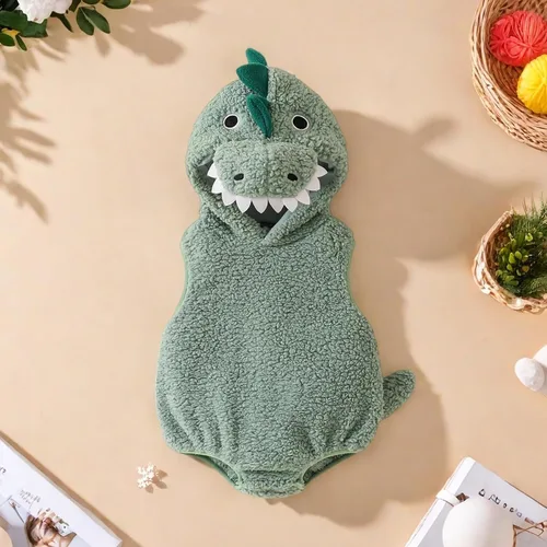 Vista 2 de Mameluco con capucha para bebé niña y niño, disfraz de Halloween Turquoise