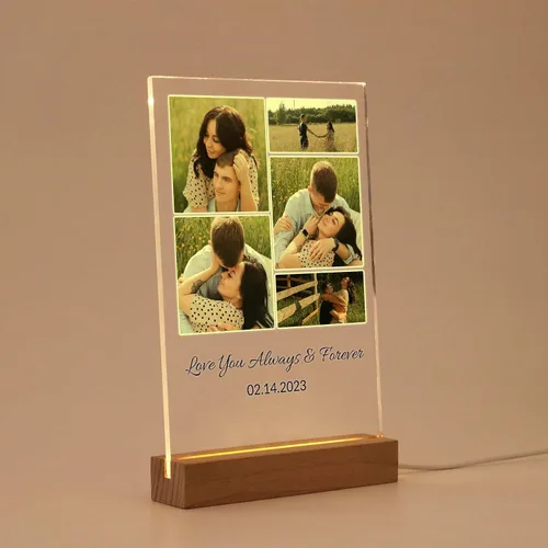 Vista 14 de MOIFAITYA - Placa de collage de fotos personalizada, marcos de fotos personalizados, regalos de fotos para el día de San Valentín, boda, él, pareja
