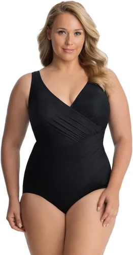 Vista 8 de Miraclesuit Traje de baño de una pieza para mujer, talla grande, diseño de punto de pin, Oceanus