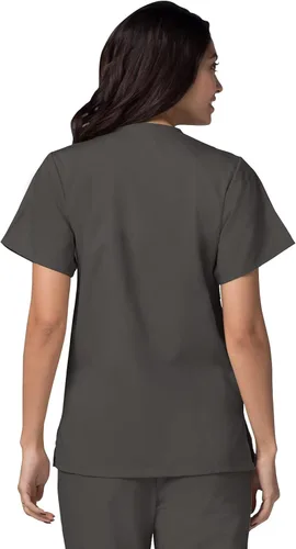 Vista 3 de Adar Universal - Conjunto de ropa quirúrgica para mujer, parte superior con cierre frontal y pantalones quirúrgicos con múltiples bolsillos