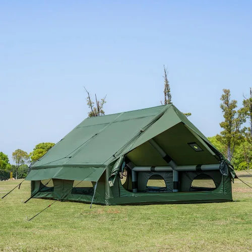 Vista 9 de Tienda de Campaña Inflable para Acampar con Bomba de Mano Impermeable para Exteriores Tienda Hinchable Oxford Tienda de Aire para 4 Estaciones Casa