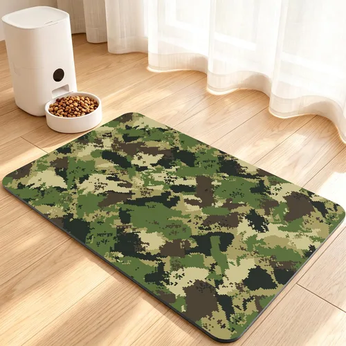 Vista 25 de Tapete de comida para perros, tapete absorbente para alimentación Patas de perro beige