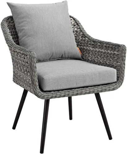 Vista 5 de Modway EEI-3176-GRY-GRY-SET - Sillón Endeavor de mimbre para patio al aire libre, 2 sillones, gris