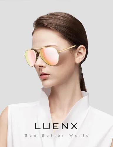 Vista 34 de LUENX, Aviator - Gafas de sol polarizadas, para hombres y mujeres, protección UV 400, con funda 60MM